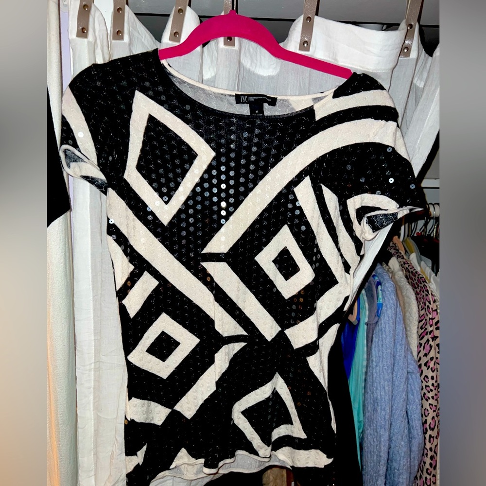 Black & White sequence shirt from INC